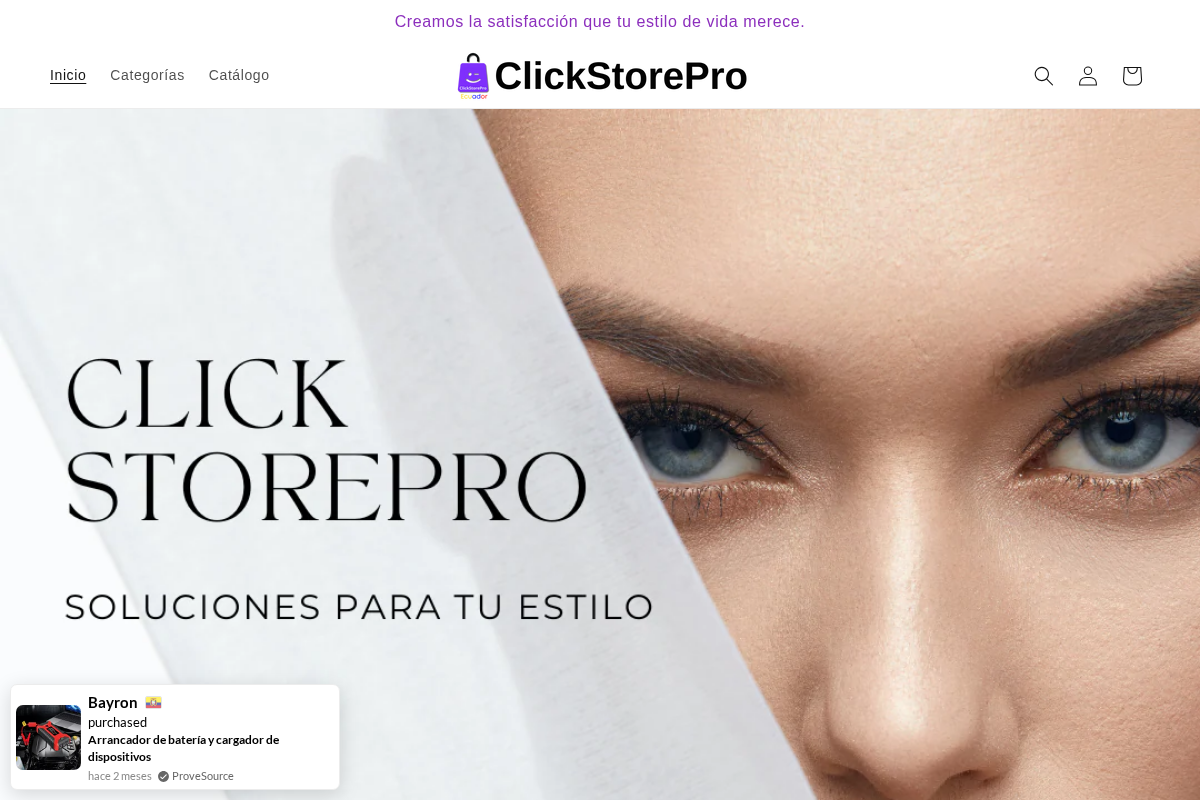 ClickStorePro homepage screenshot