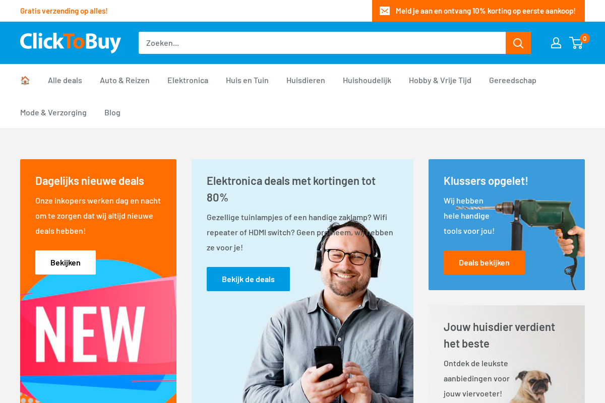 Clicktobuy homepage screenshot