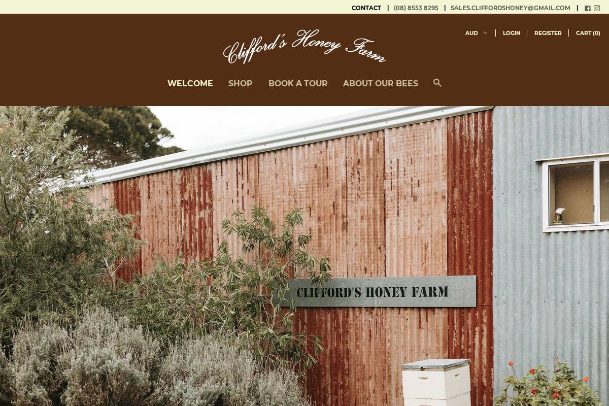 cliffordshoney.com.au homepage screenshot