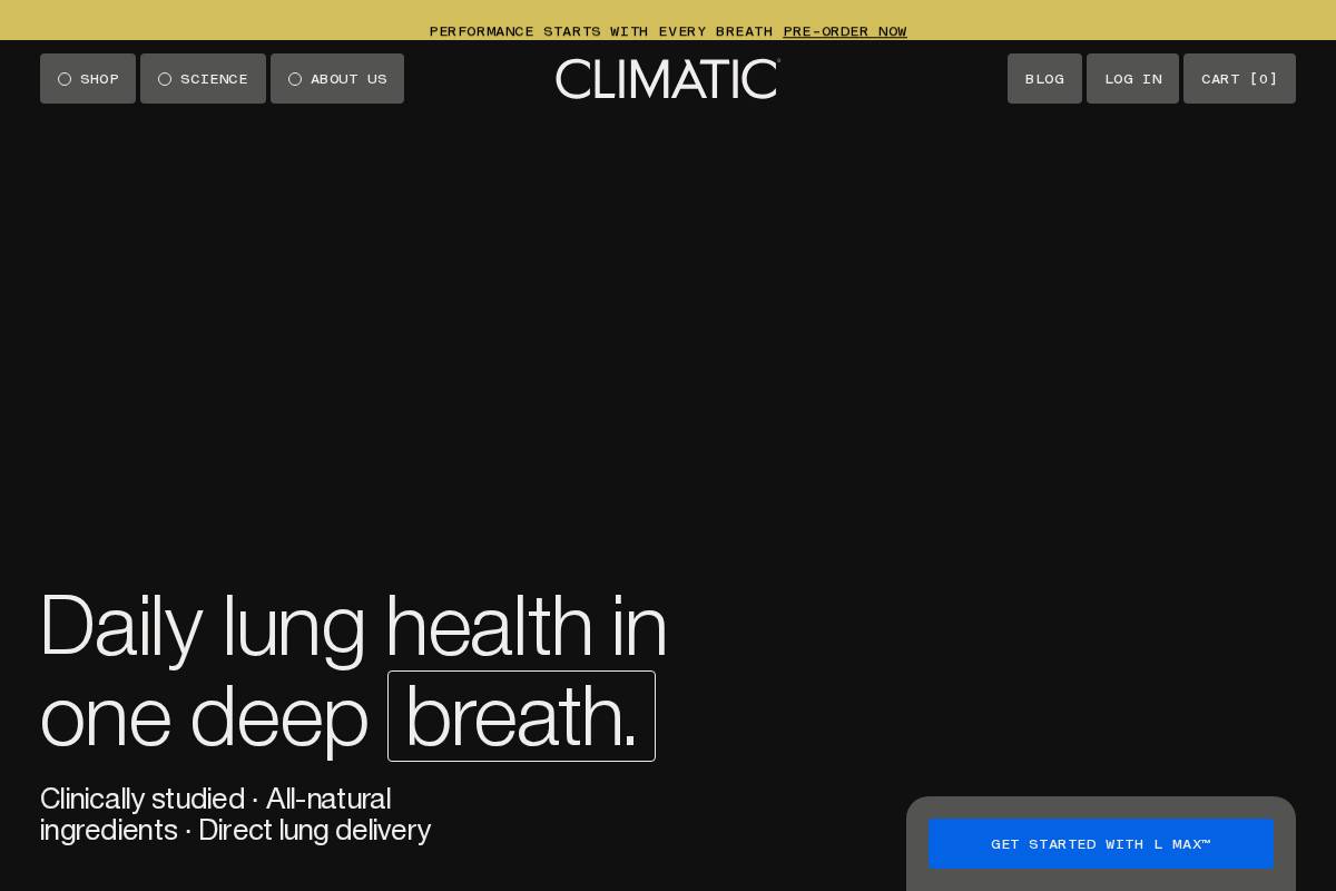 climatichealth.com homepage screenshot