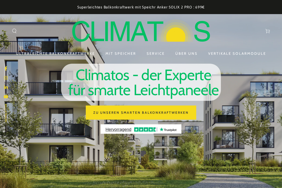 Climatos homepage screenshot