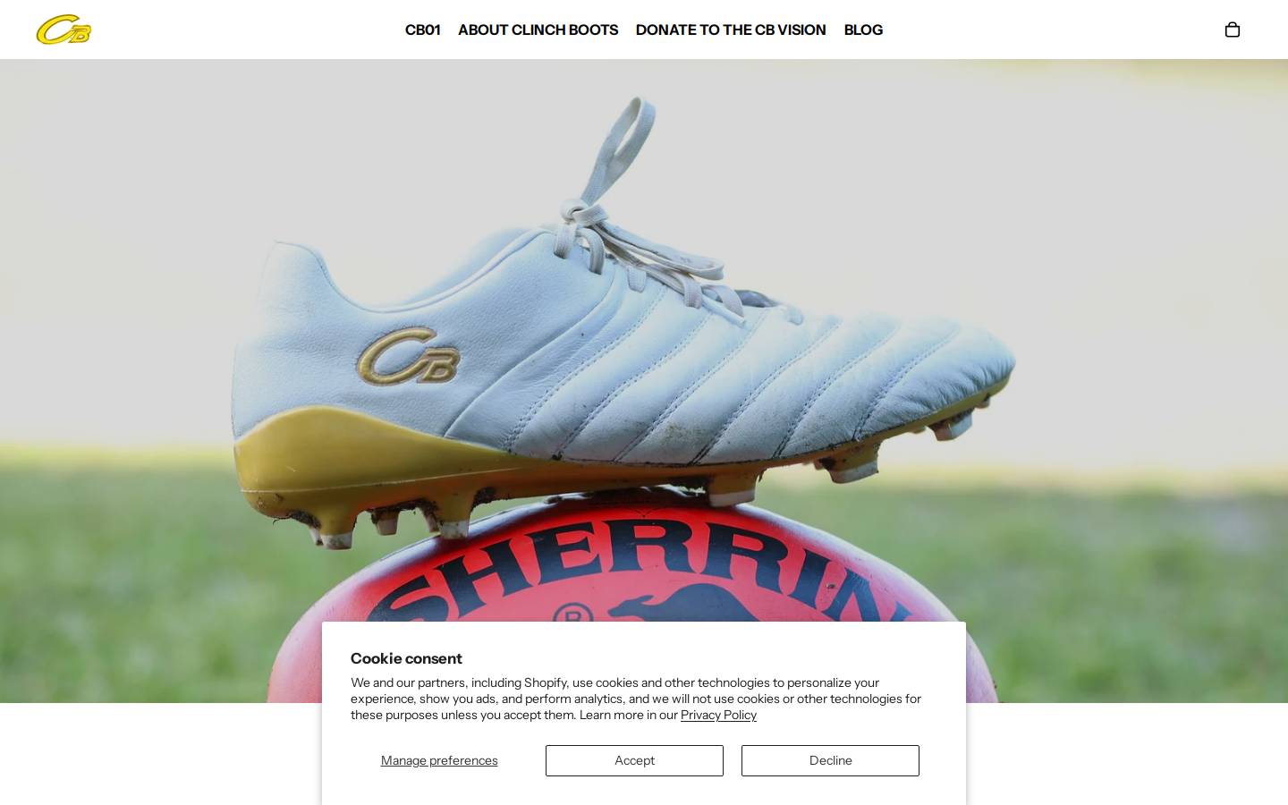 clinchboots.com homepage screenshot