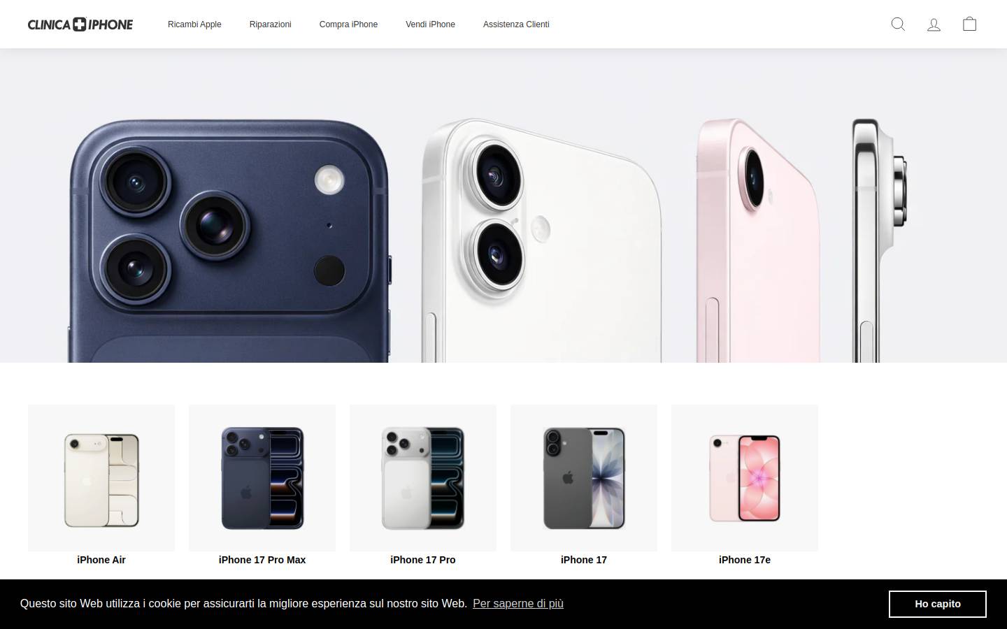 CLNICA IPHONE WEB STORE  homepage screenshot