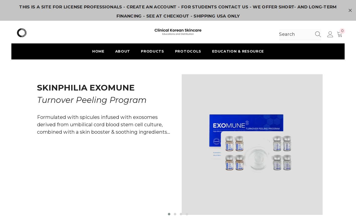 clinicalkoreanskincare.com homepage screenshot