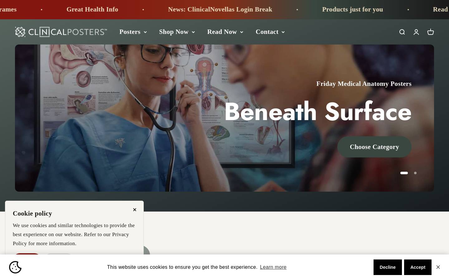 clinicalposters.com homepage screenshot