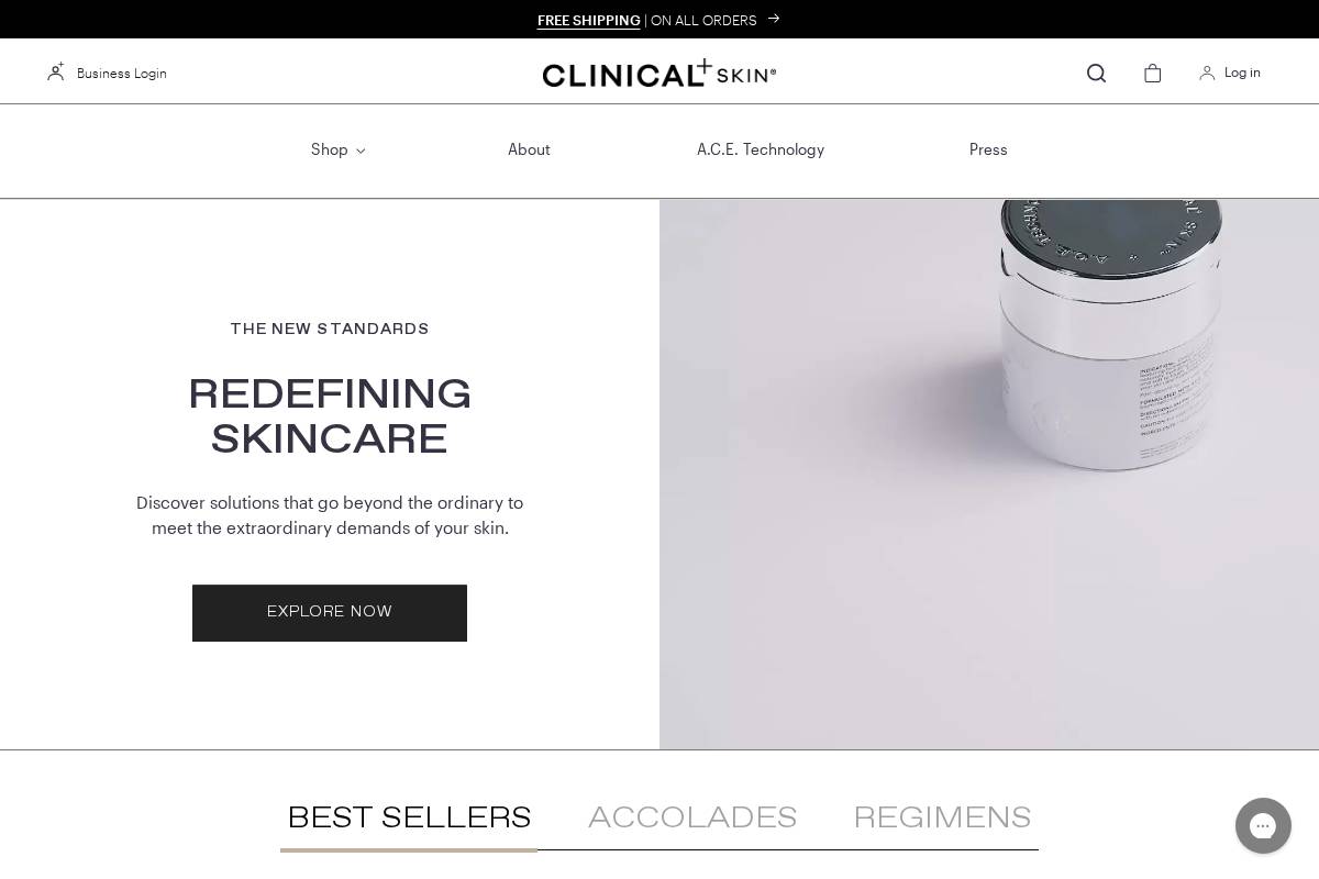 clinicalskin.com homepage screenshot