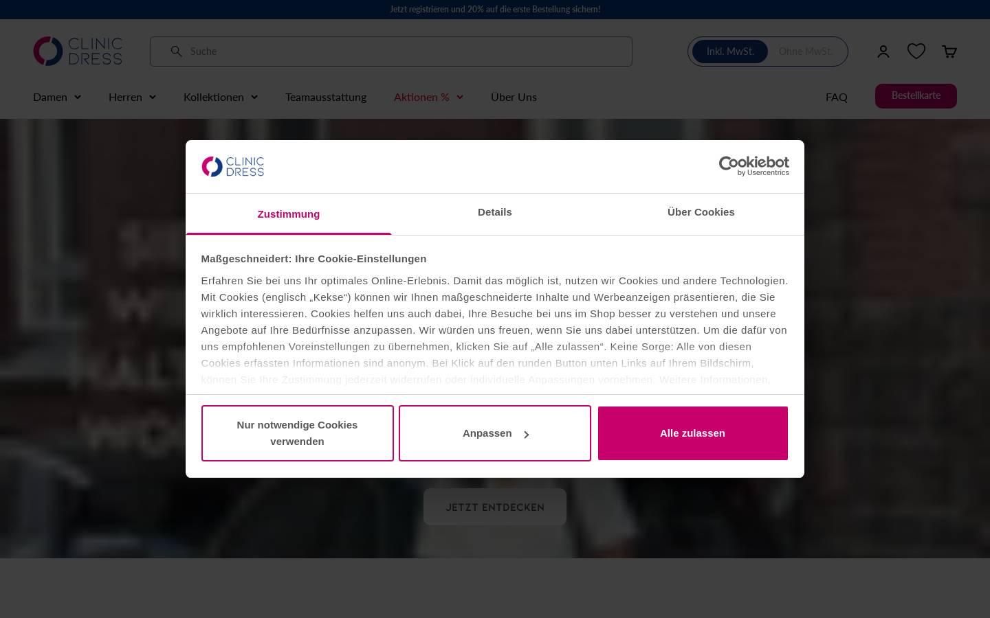 CLINIC DRESS homepage screenshot