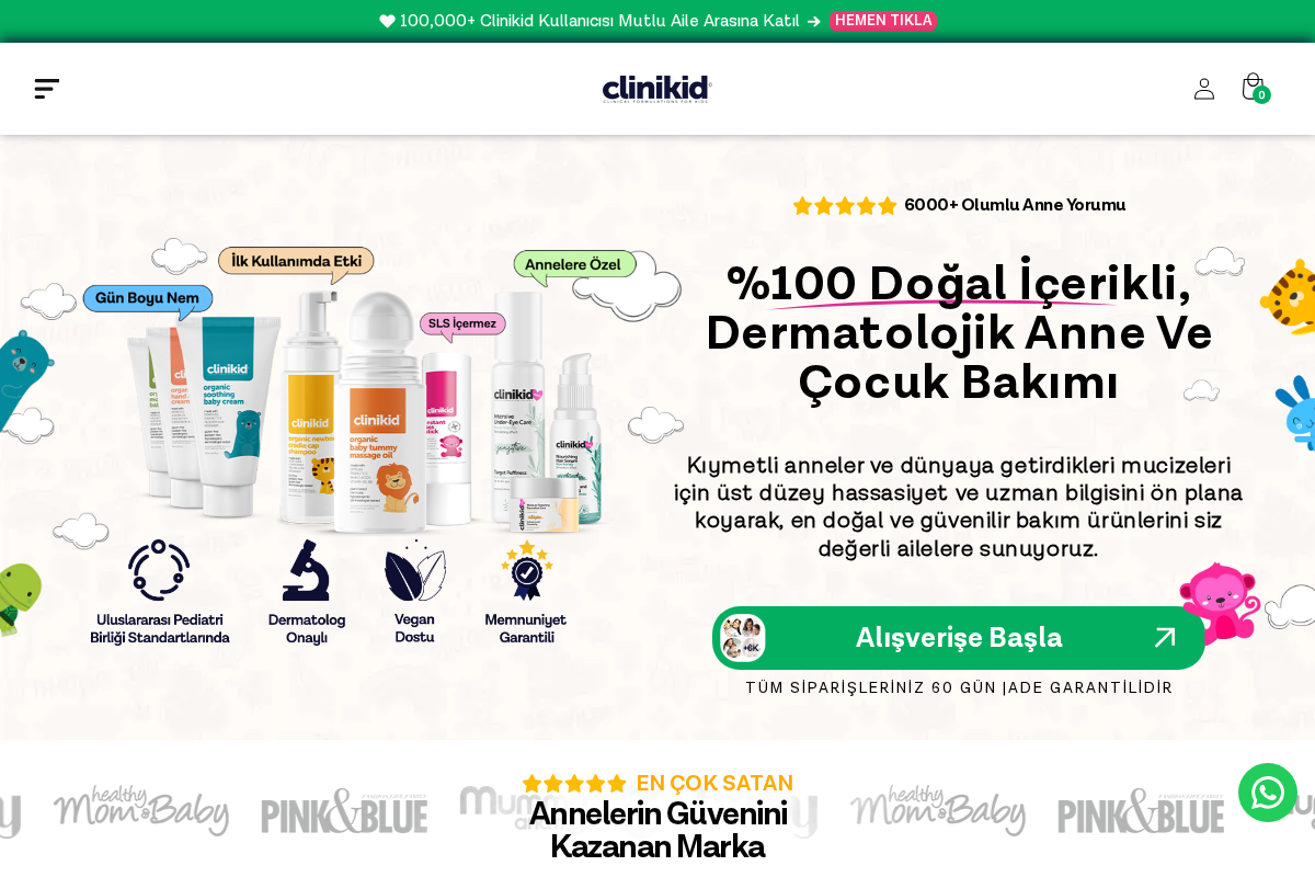 Clinikid Turkiye homepage screenshot