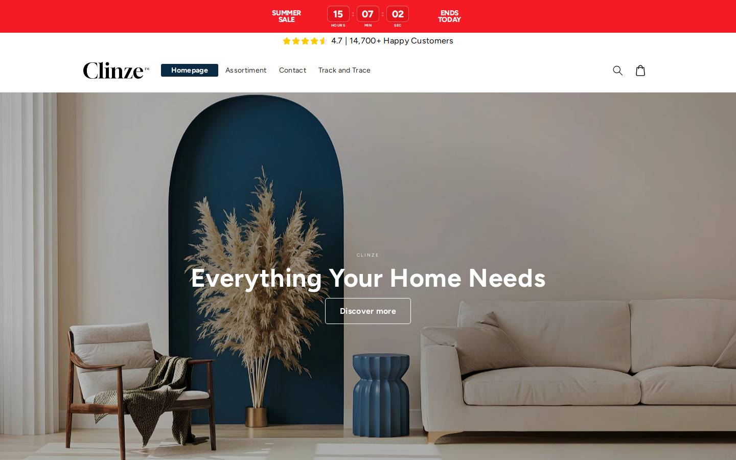 clinze.com homepage screenshot