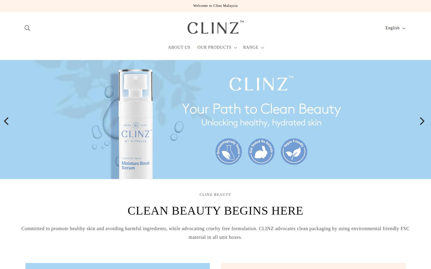 clinzmy.com homepage screenshot