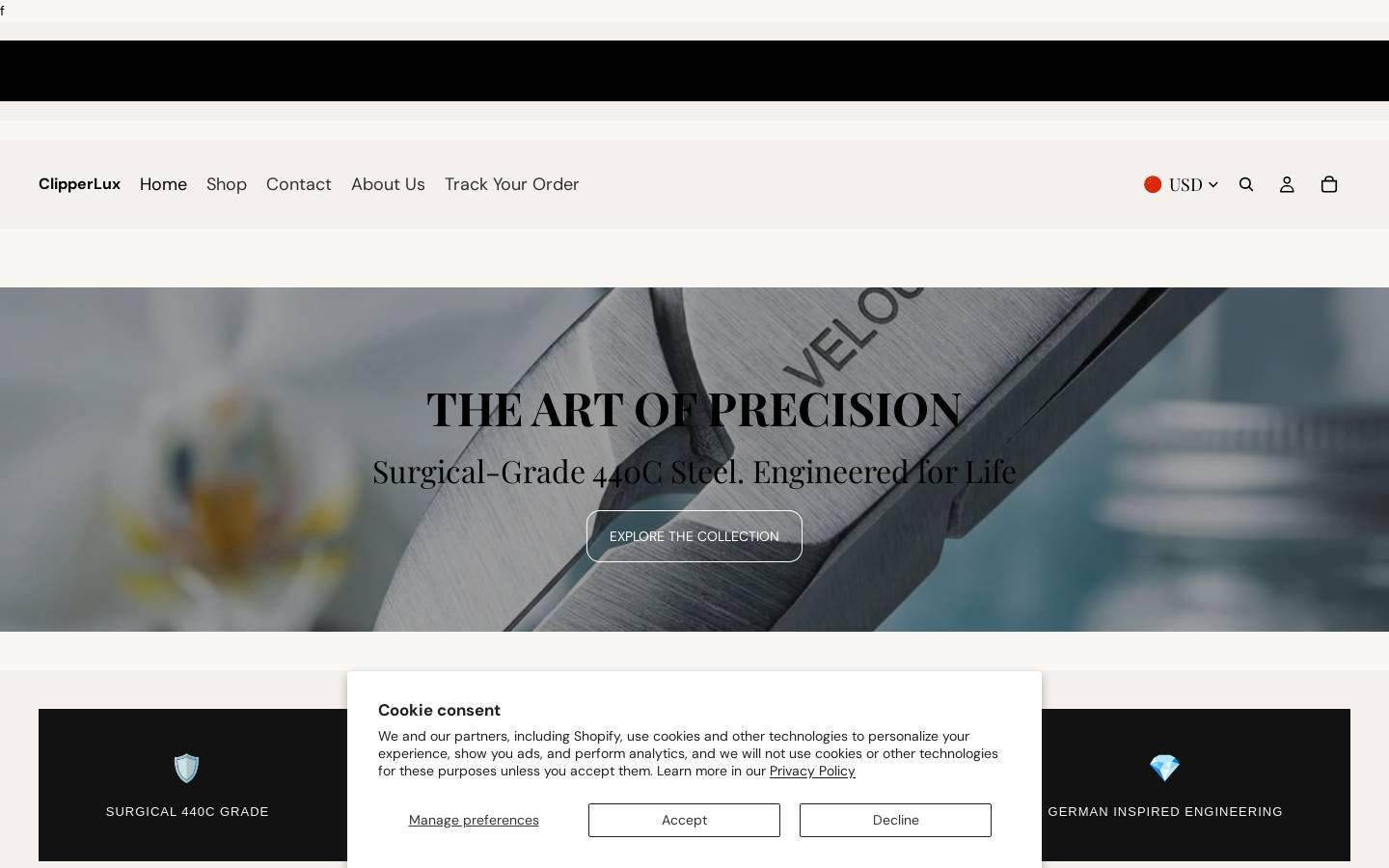 clipperlux.com homepage screenshot