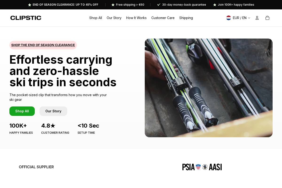 CLIPSTIC homepage screenshot
