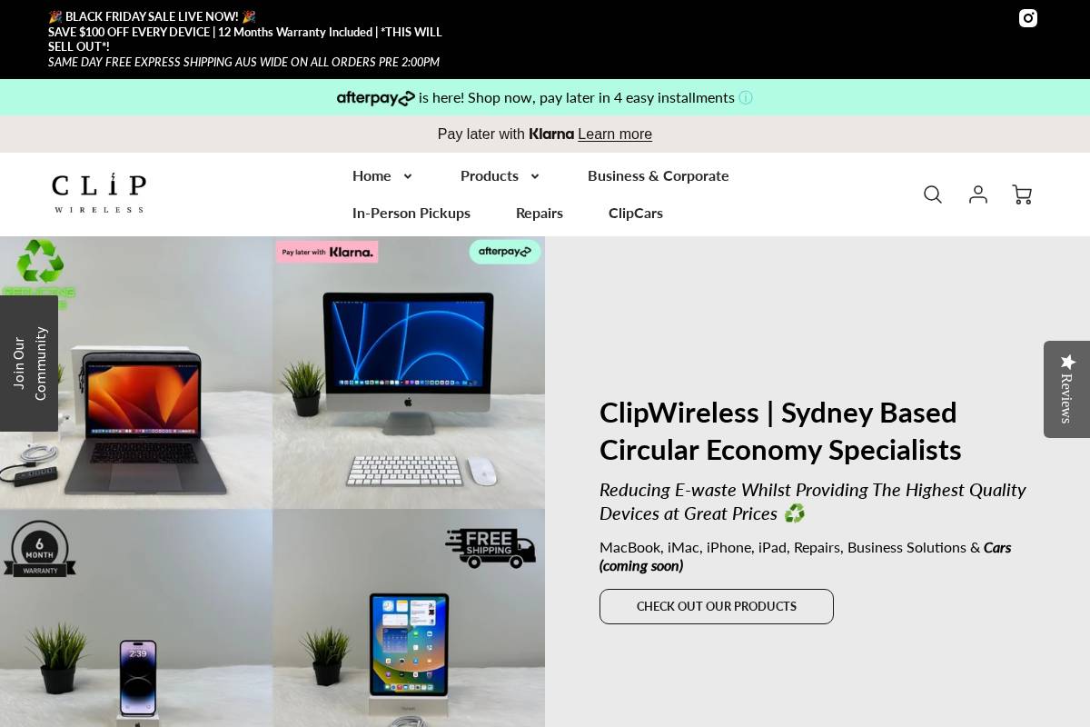 clipwireless.com.au homepage screenshot