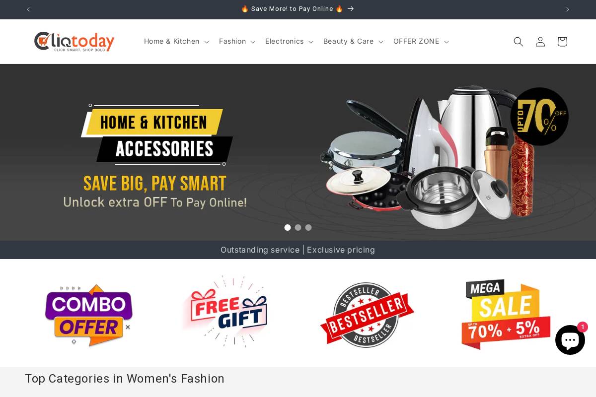 Cliqtoday homepage screenshot