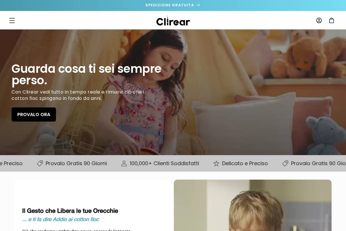 Clirear homepage screenshot