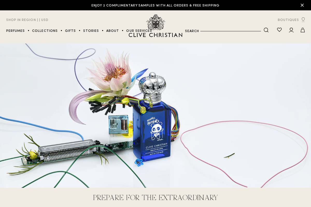 Clive Christian Perfume homepage screenshot