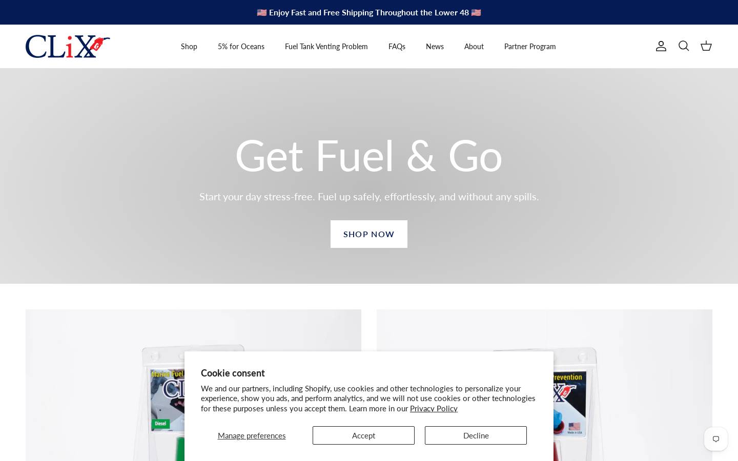 clixfueling.com homepage screenshot