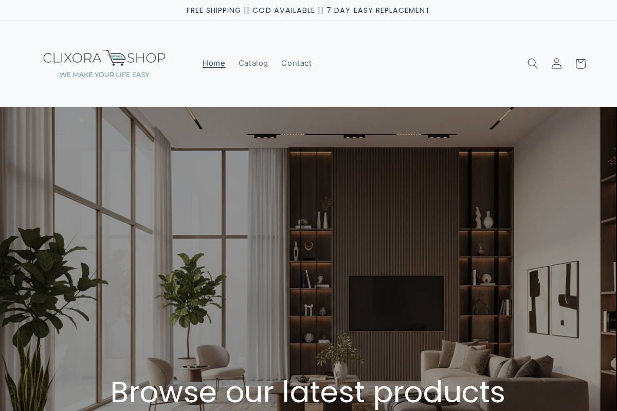 clixorashop.in homepage screenshot