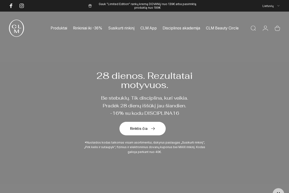 CLM Beauty Lab homepage screenshot