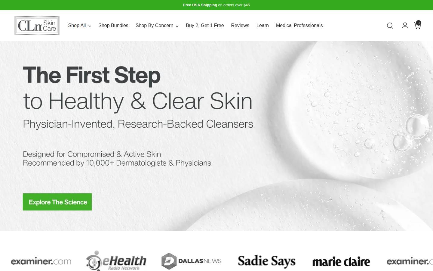 clnwash.com homepage screenshot
