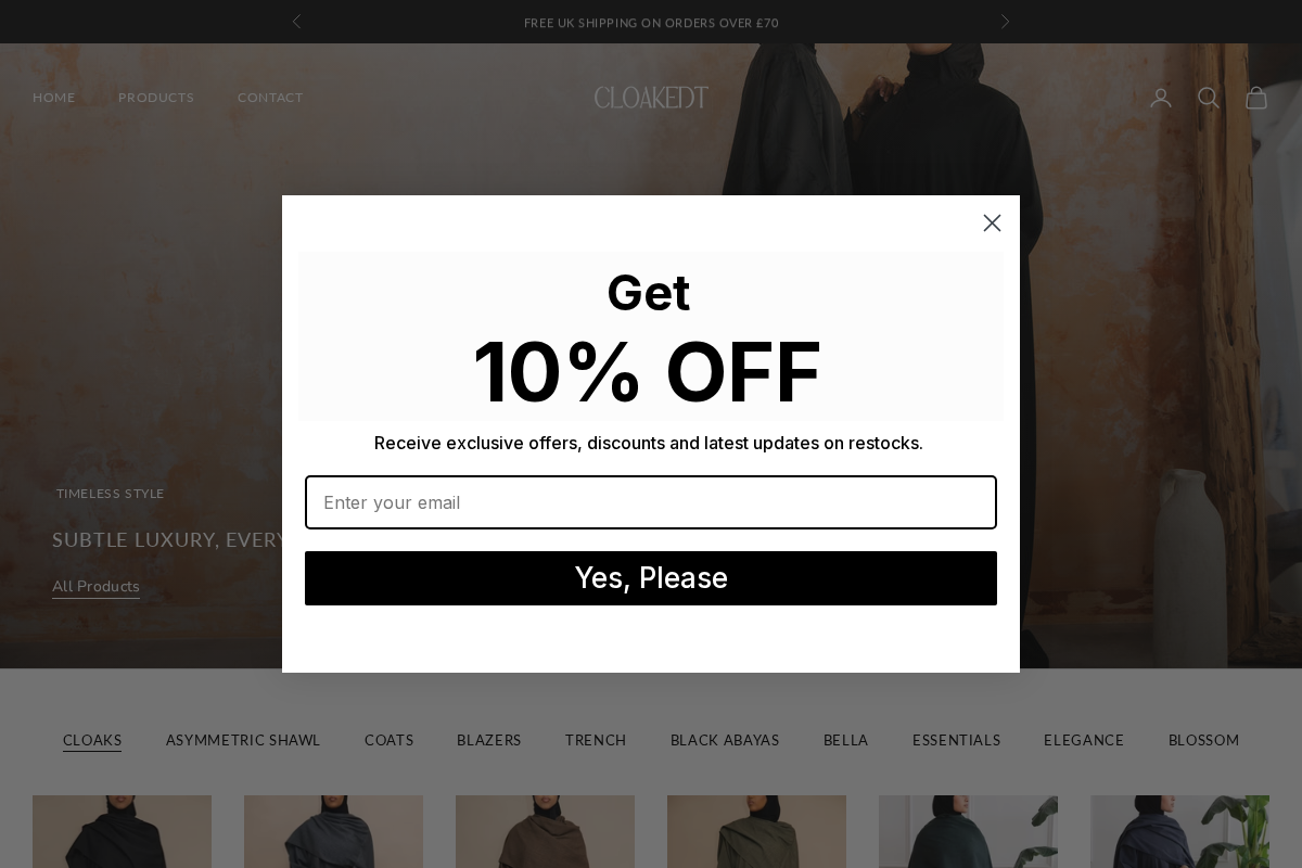 Cloakedt homepage screenshot