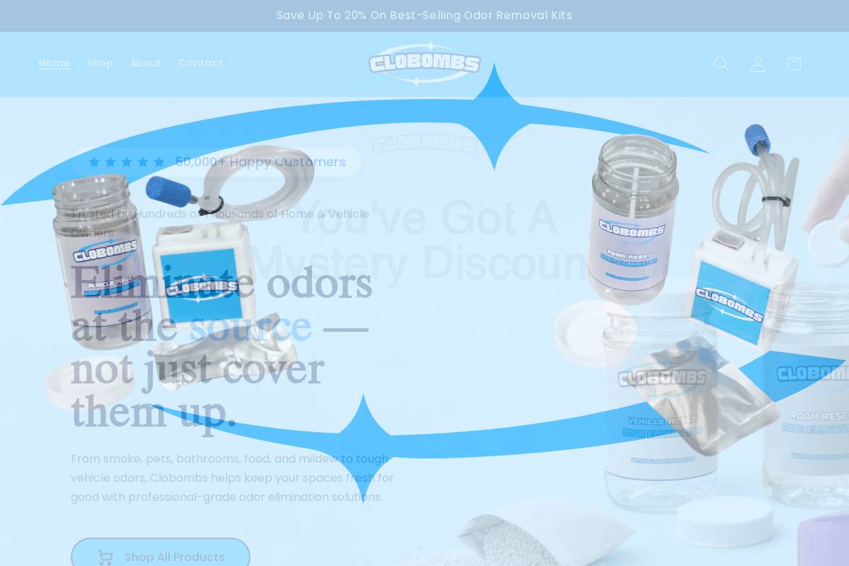 Clobombs homepage screenshot