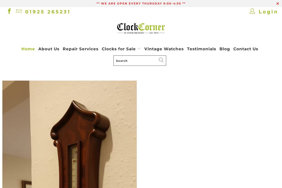 clockcorner.co.uk homepage screenshot