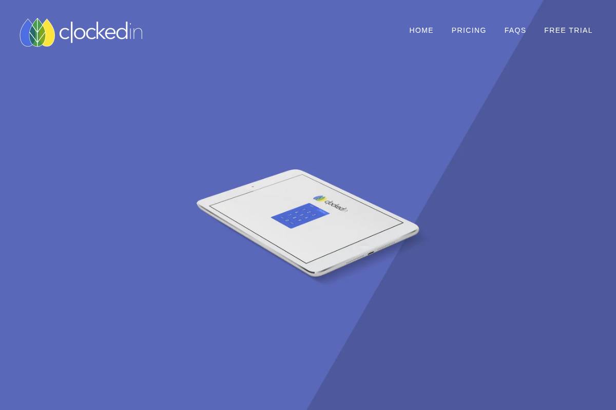 clockedin.io homepage screenshot