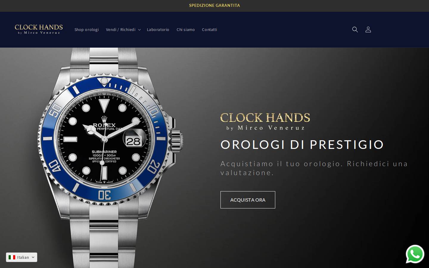 clockhands.it homepage screenshot