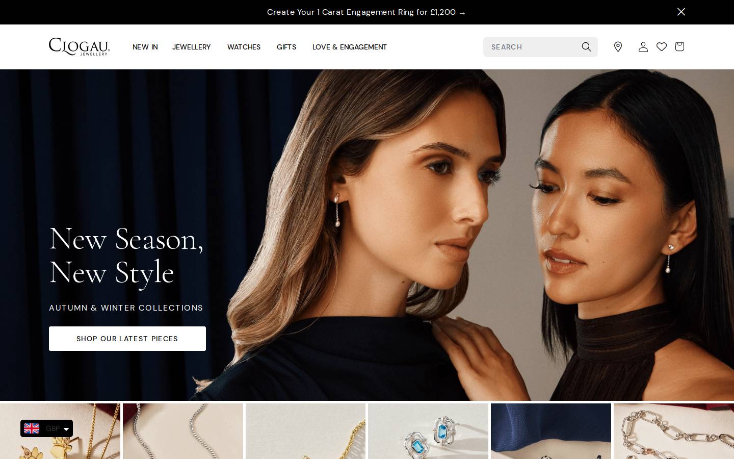 Clogau homepage screenshot