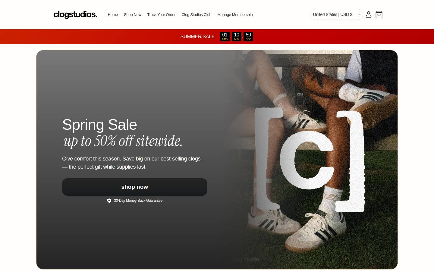 cloggs.co homepage screenshot