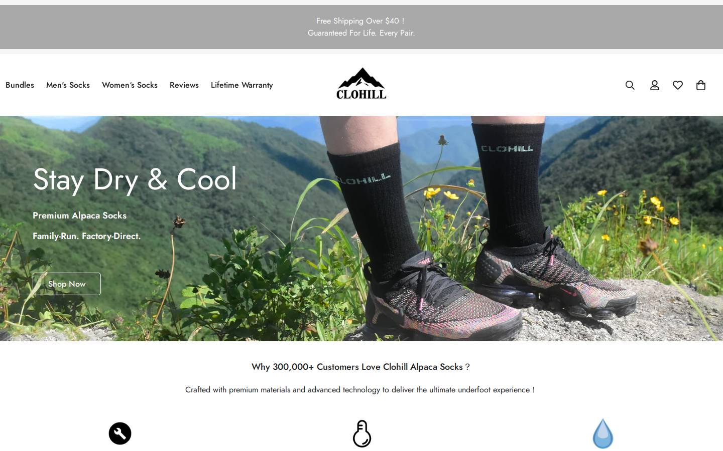 Clohill homepage screenshot