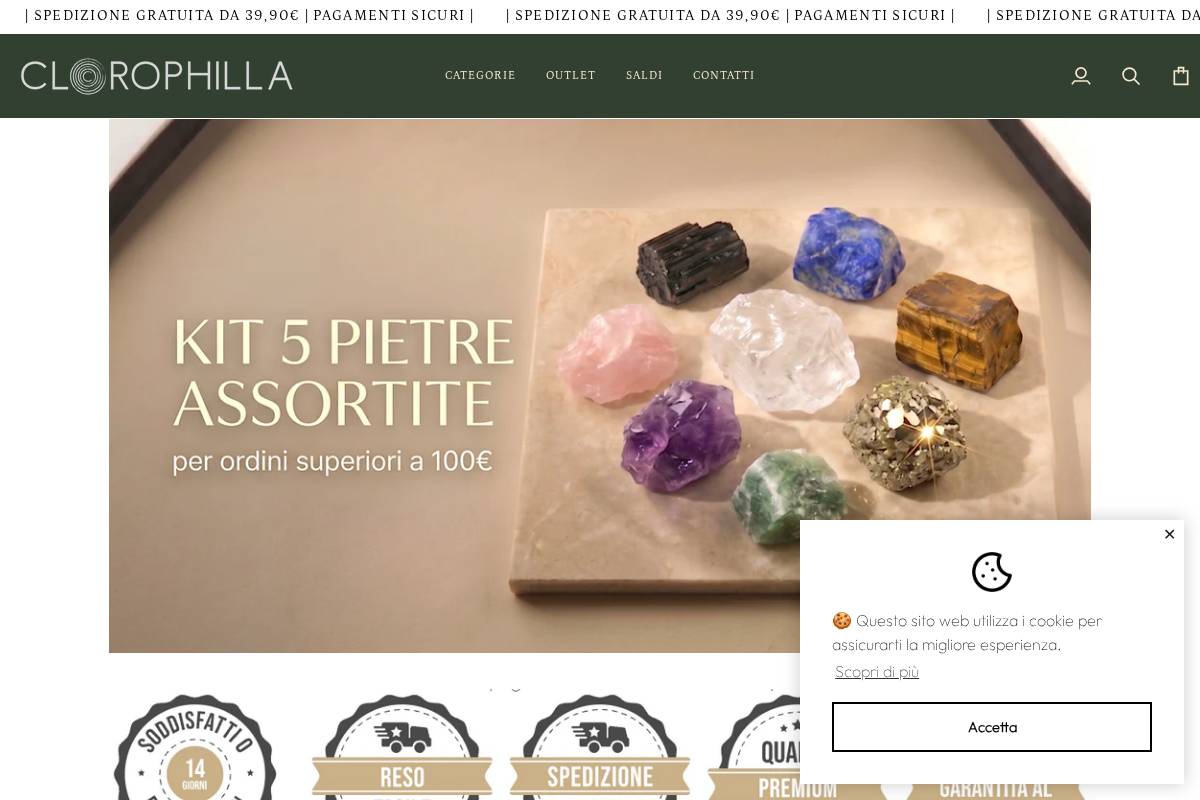 Clorophillashop homepage screenshot
