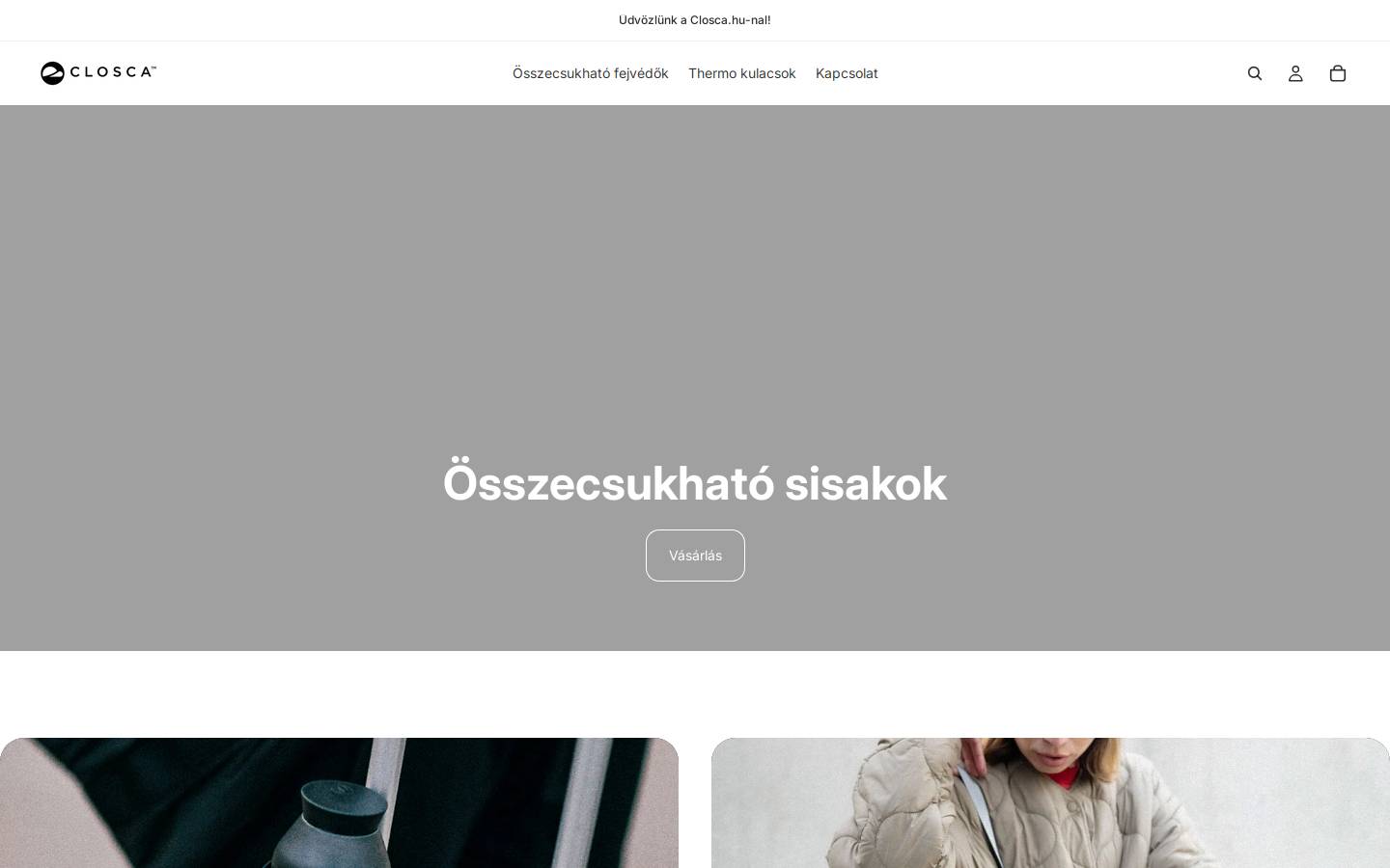 Closca homepage screenshot