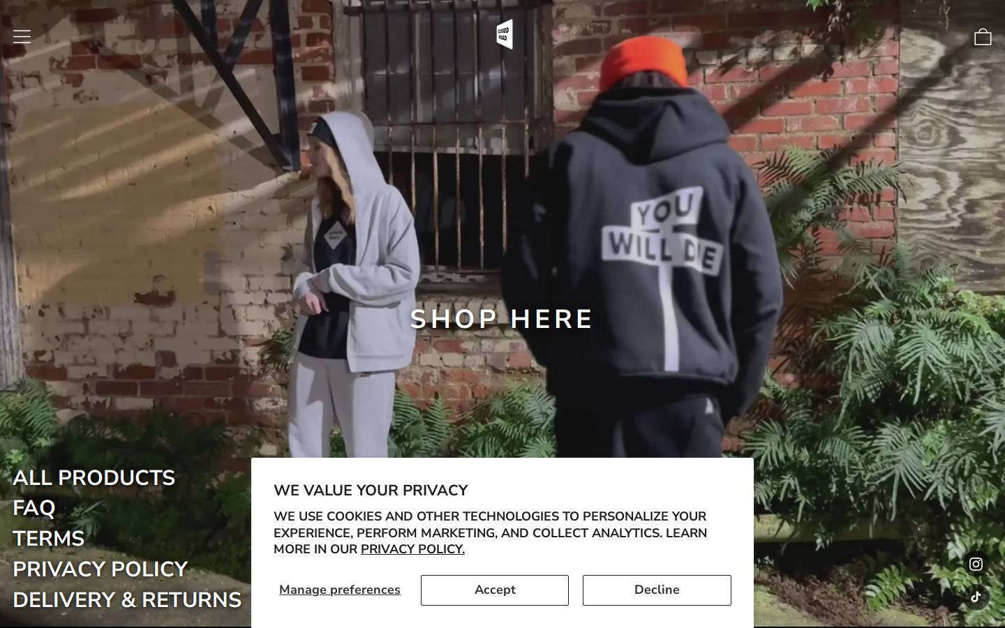 closedroad.com homepage screenshot