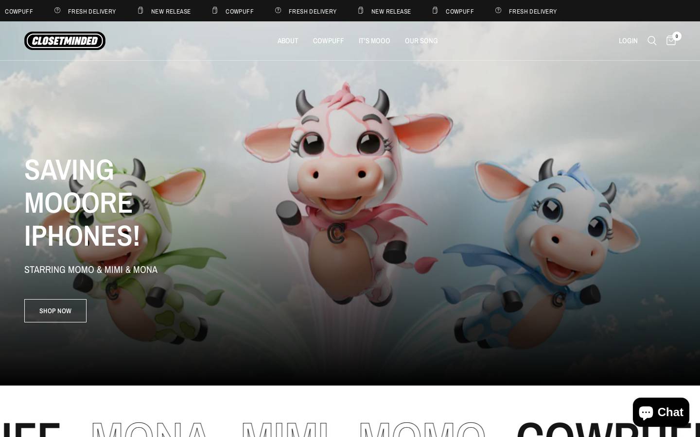closet-minded.com homepage screenshot