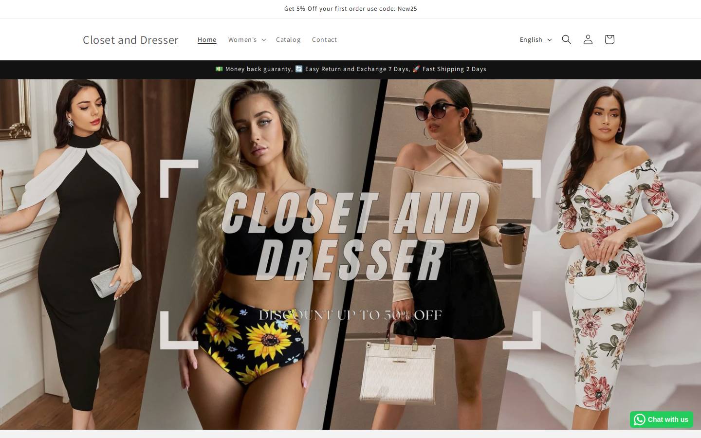 closetanddresser.com homepage screenshot