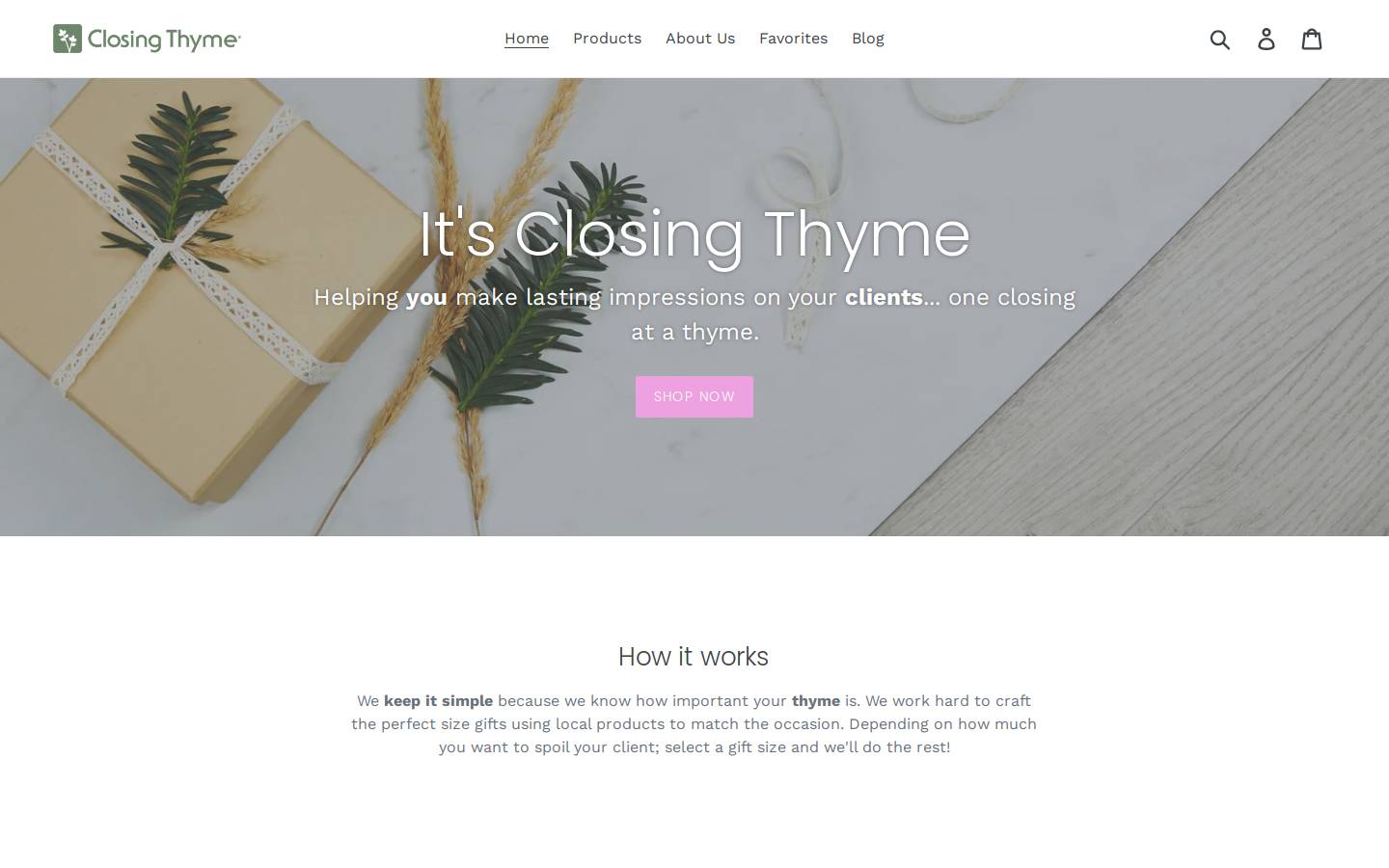 closingthyme.com homepage screenshot
