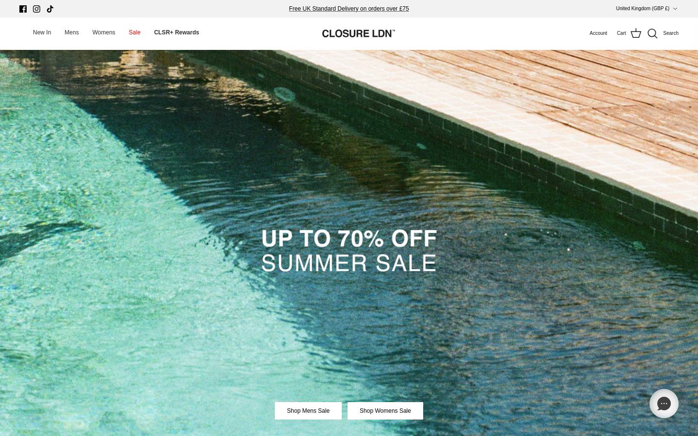 Closure London homepage screenshot