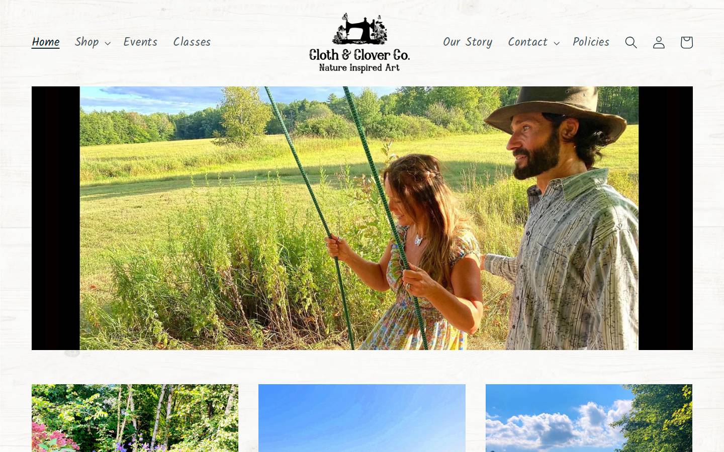 clothandcloverco.com homepage screenshot