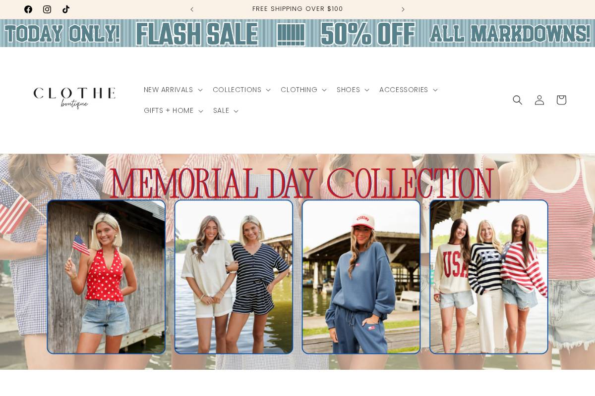 clotheboutique.com homepage screenshot