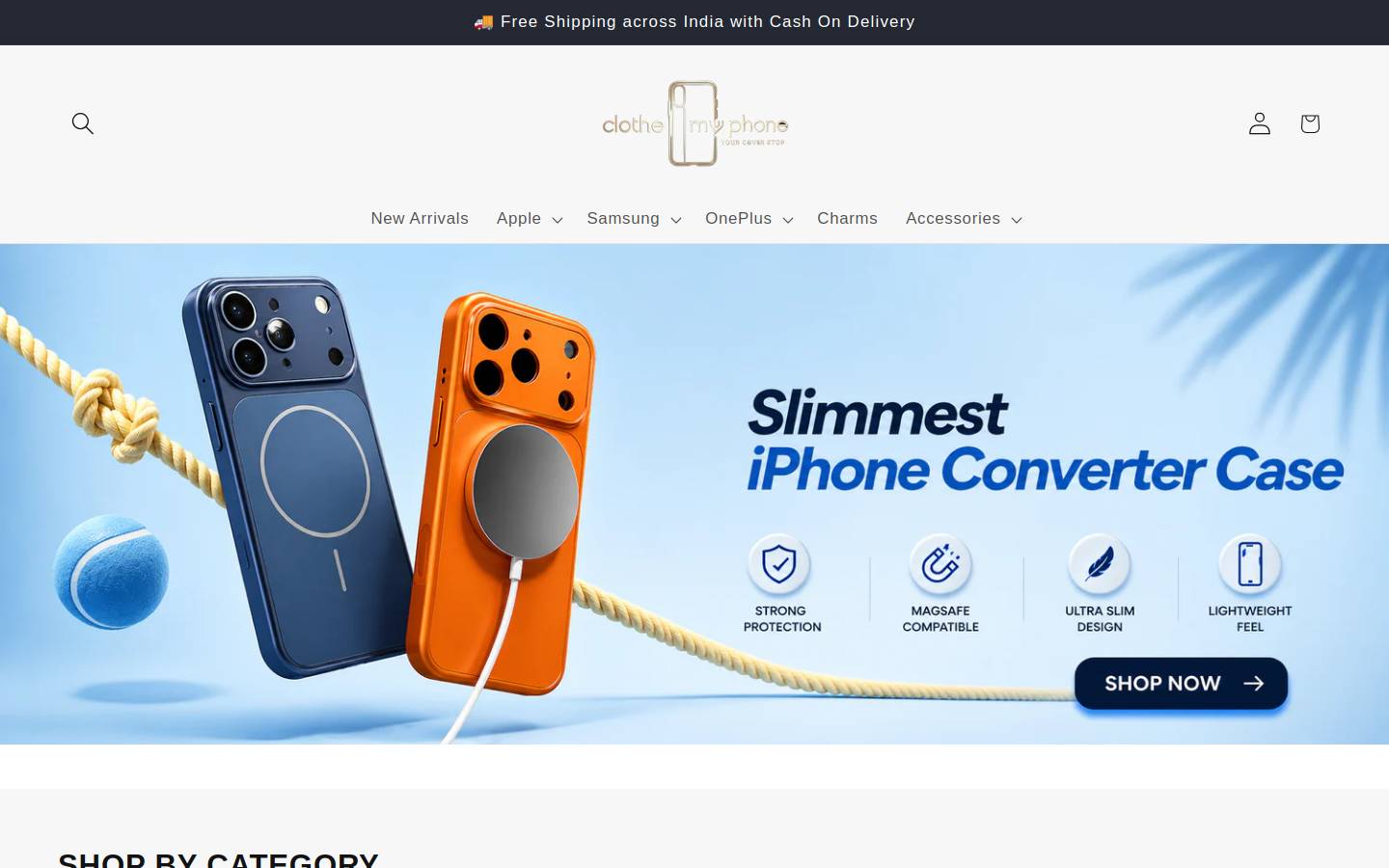 clothemyphone.com homepage screenshot