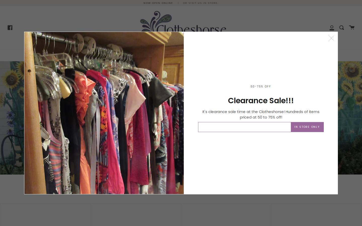clotheshorse.net homepage screenshot