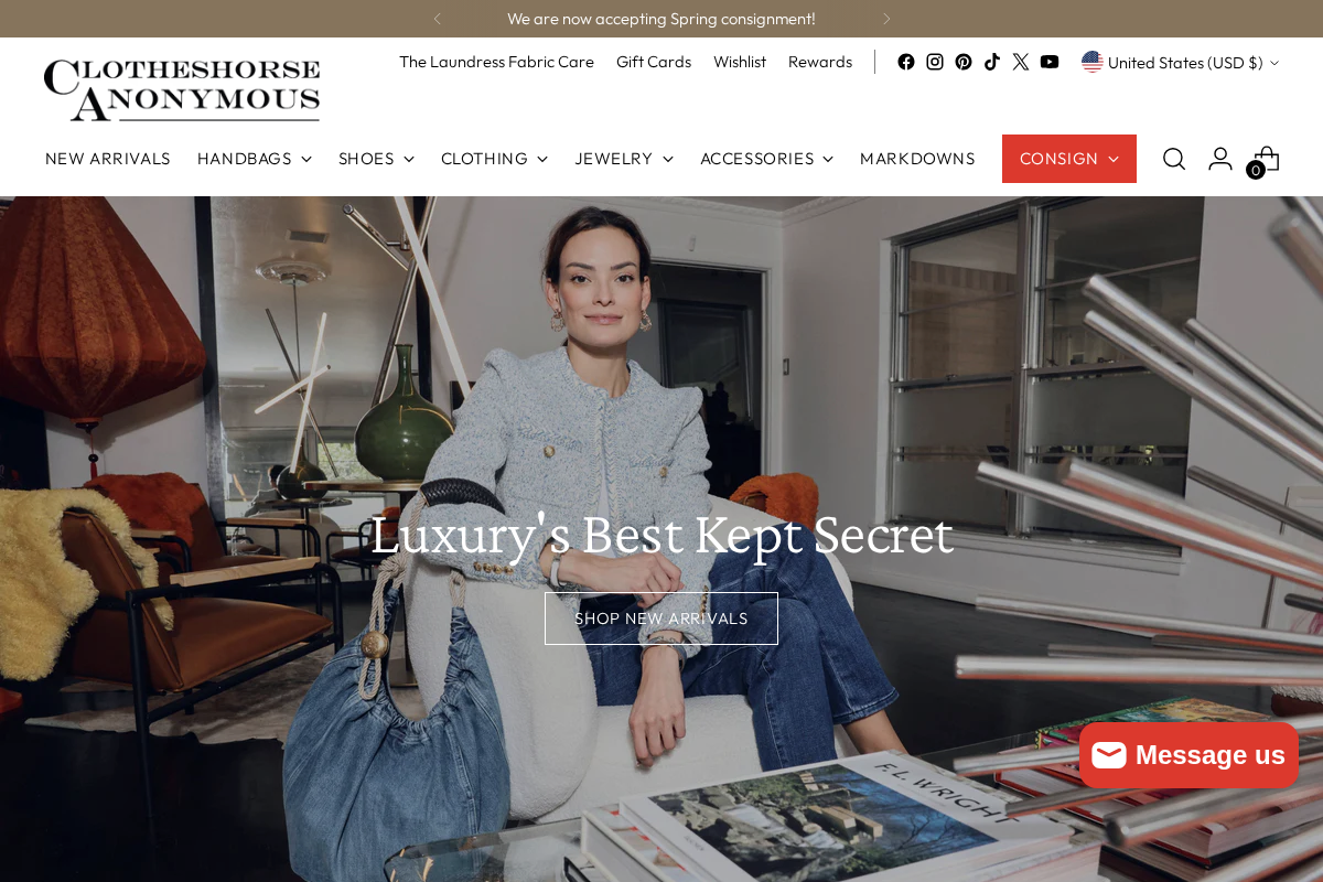 Clotheshorse Anonymous homepage screenshot
