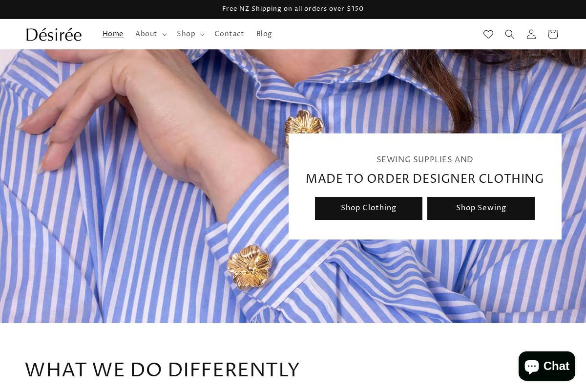 clothingbydesiree.com homepage screenshot