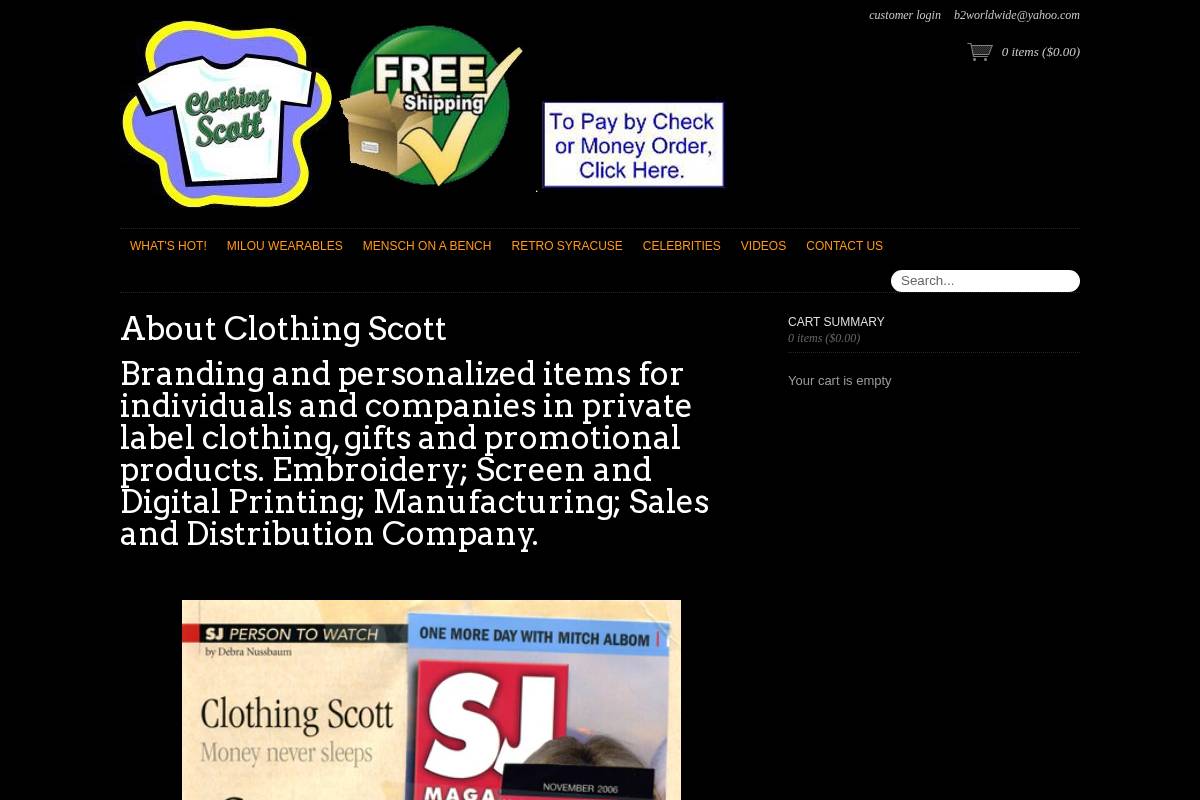 clothingscott.com homepage screenshot
