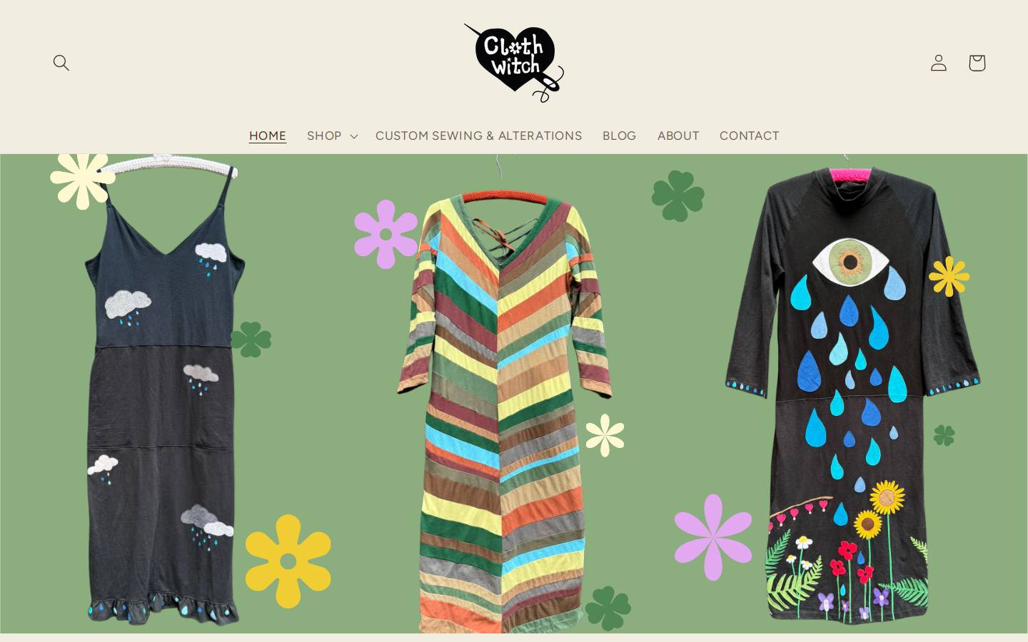 clothwitch.com homepage screenshot