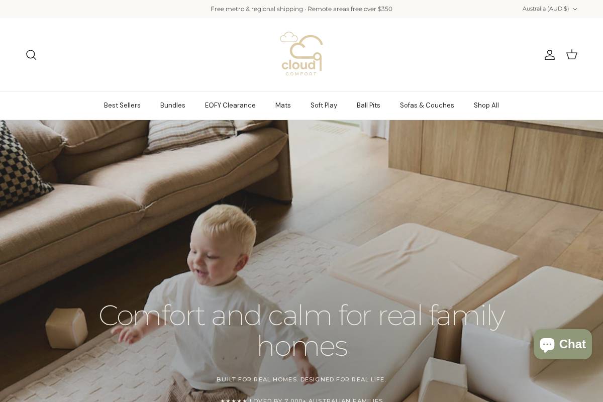 cloud9comfort.com.au homepage screenshot