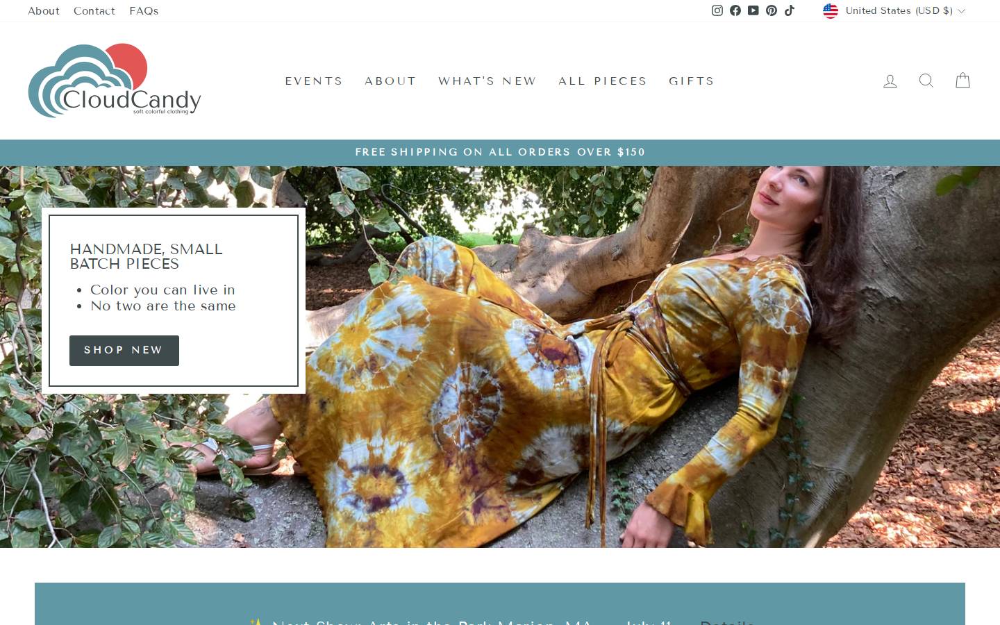 cloudcandyclothing.com homepage screenshot
