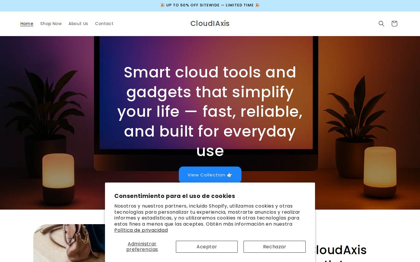 cloudiaxis.com homepage screenshot